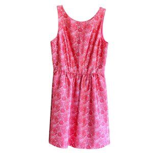 The Limited Orange & White Lace Patterned Sleeveless Lined "V" Back Dress, Sz. 6